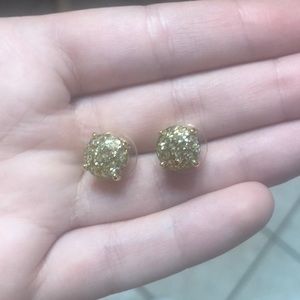 Kate Spade gold glitter earrings